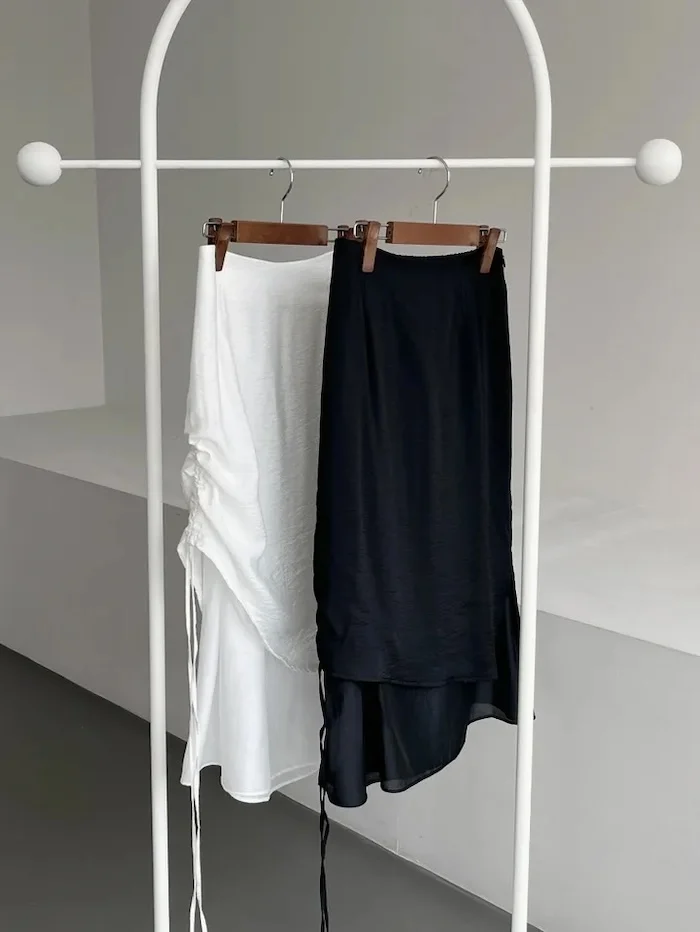 

Корейская плиссированная длинная юбка с высокой талией, Новое поступление лета, шифоновое повседневное платье трапециевидной формы с поясом для женщин