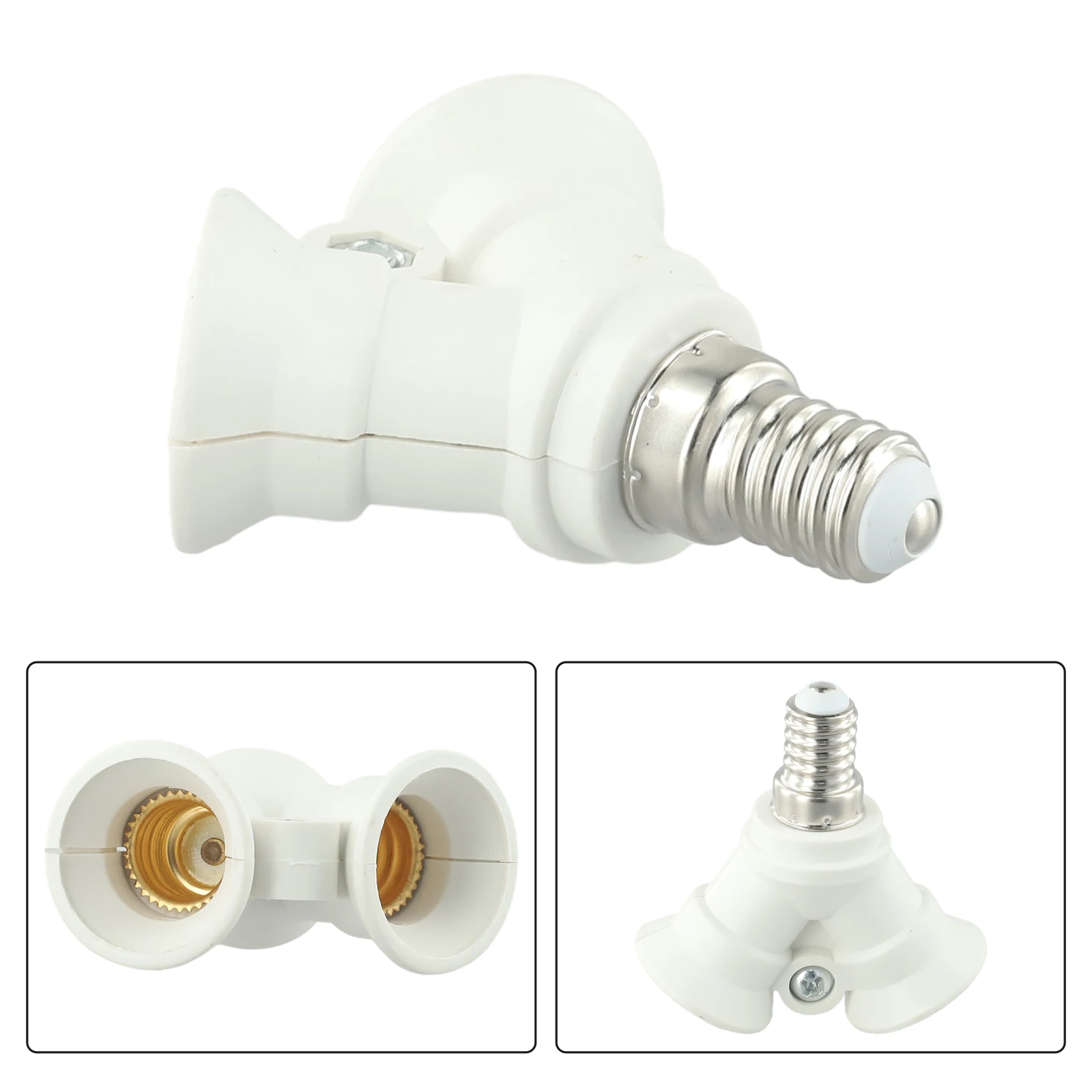 White Lighting Accessories Adjustable Base Socket Lamp holder Ceiling Rotatable PBT E14 Light Bulb Splitter Adapter