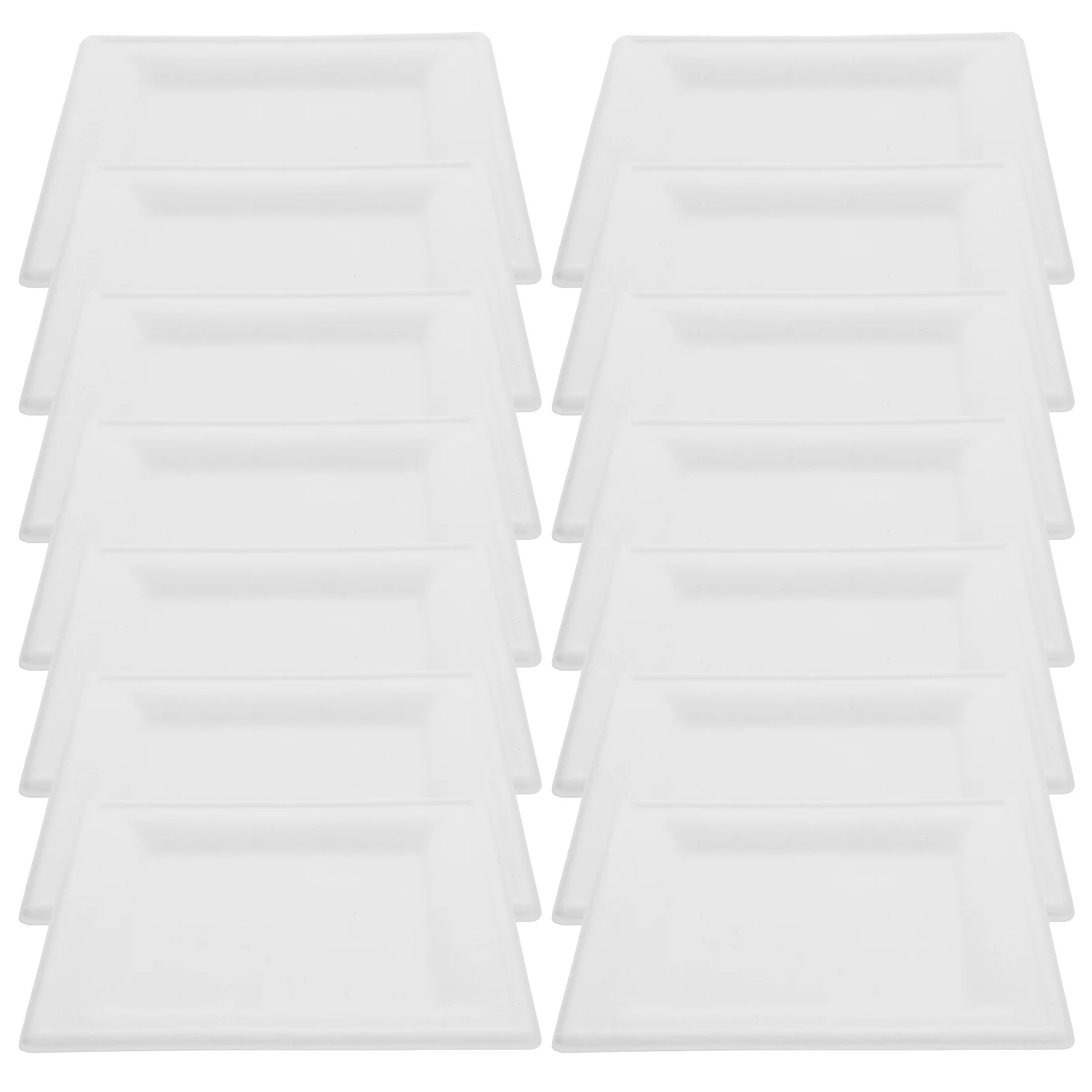 

50 Pcs Disposable Paper Plates 8 Inch Square White BBQ Party Dinner Plates Microwave Safe Elegant Design One Time Use