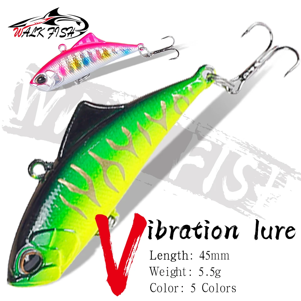 WALK FISH 45mm/5.5g Small VIB Hard Bait Lure Artificial Bait Shiver Sinking Vibration Fishing Swimmer Tuna Trout Bass Killer