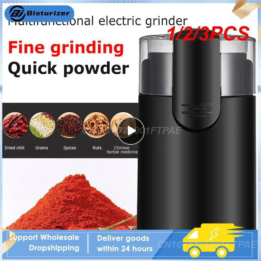 

1/2/3PCS Easy To Clean Portable Electric Coffee Grinder Transparent And Visible Lid For Easy Observation Of Ground Beans Durable