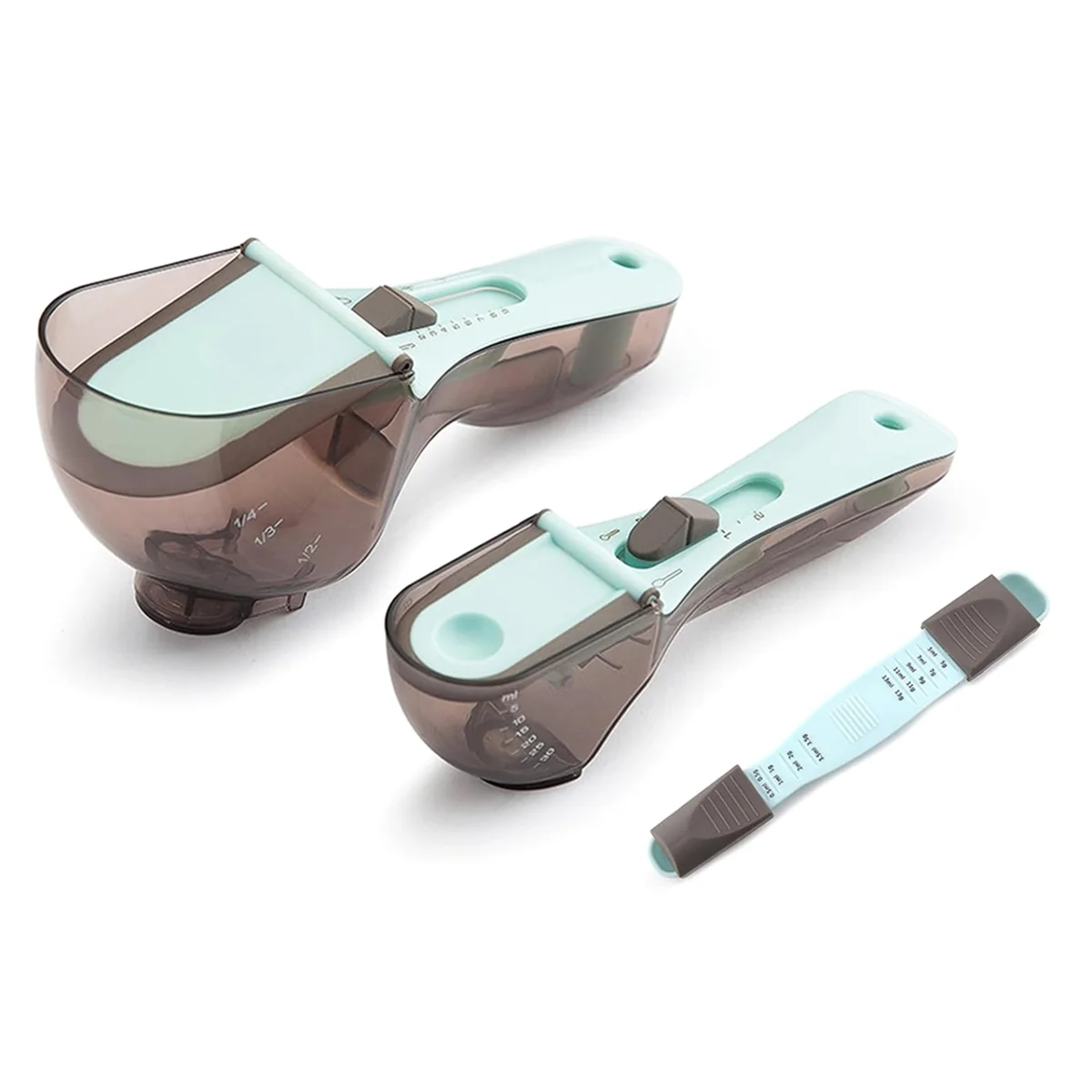 Adjustable Measuring Cup and Spoons Set Battery-Free Baking Magnetic Back Strap Kitchen Tools Graduated Measuring TQ