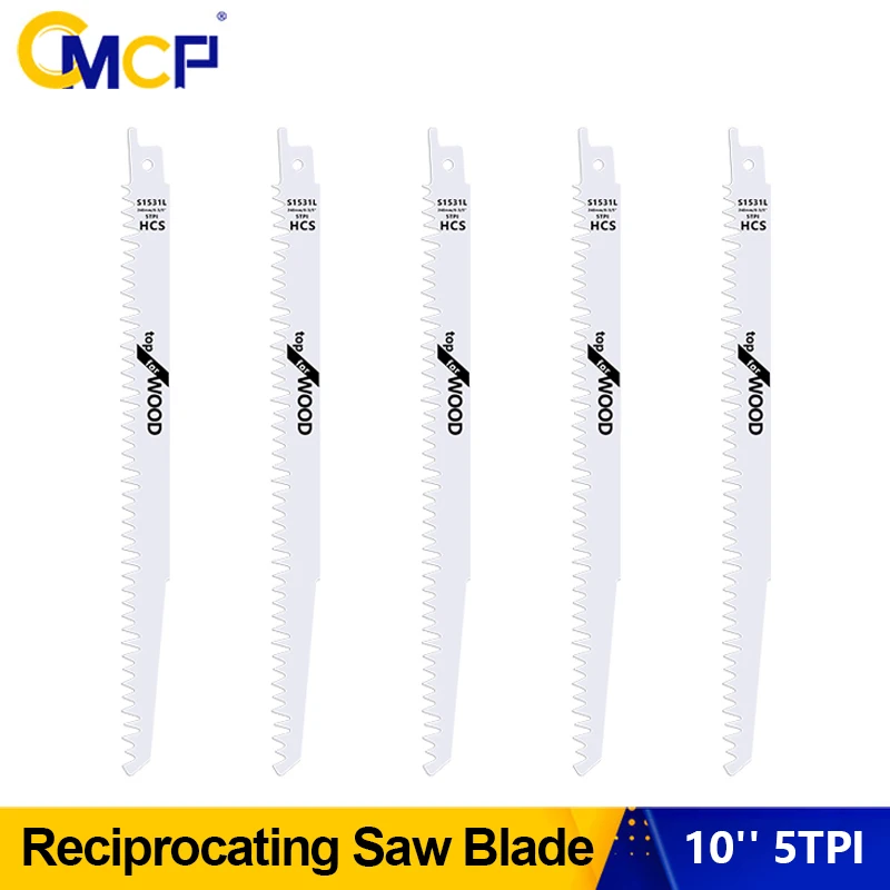 

CMCP 1/2/5pcs Reciprocating Saw Blades S1531L 240mm High Carbon Steel Saw Blades For Cutting Wood Metal PVC Tube Power Tools