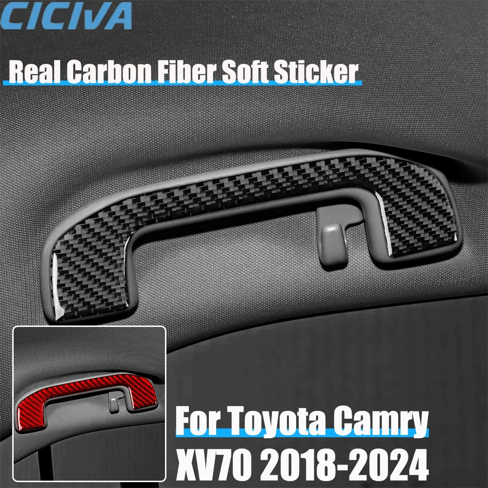 

Автомобильные аксессуары из настоящего углеродного волокна, защитная ручка на крышу, мягкая наклейка для Toyota Camry XV70 2018 2019 2020 2021 2022 2023 2024
