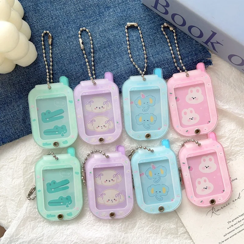 الاكريليك الشريحة إطار صور المفاتيح غطاء بطاقة الصور 1 بوصة المشاهير K-pop حامل صور لطيف الملحقات المنظم مع سلاسل #5