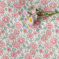 Small Pink Floral 100% Cotton 80S Like Liberty Fabric Digital Printing For Sewing Cloth Dresses Skirt Kids Designer Poplin