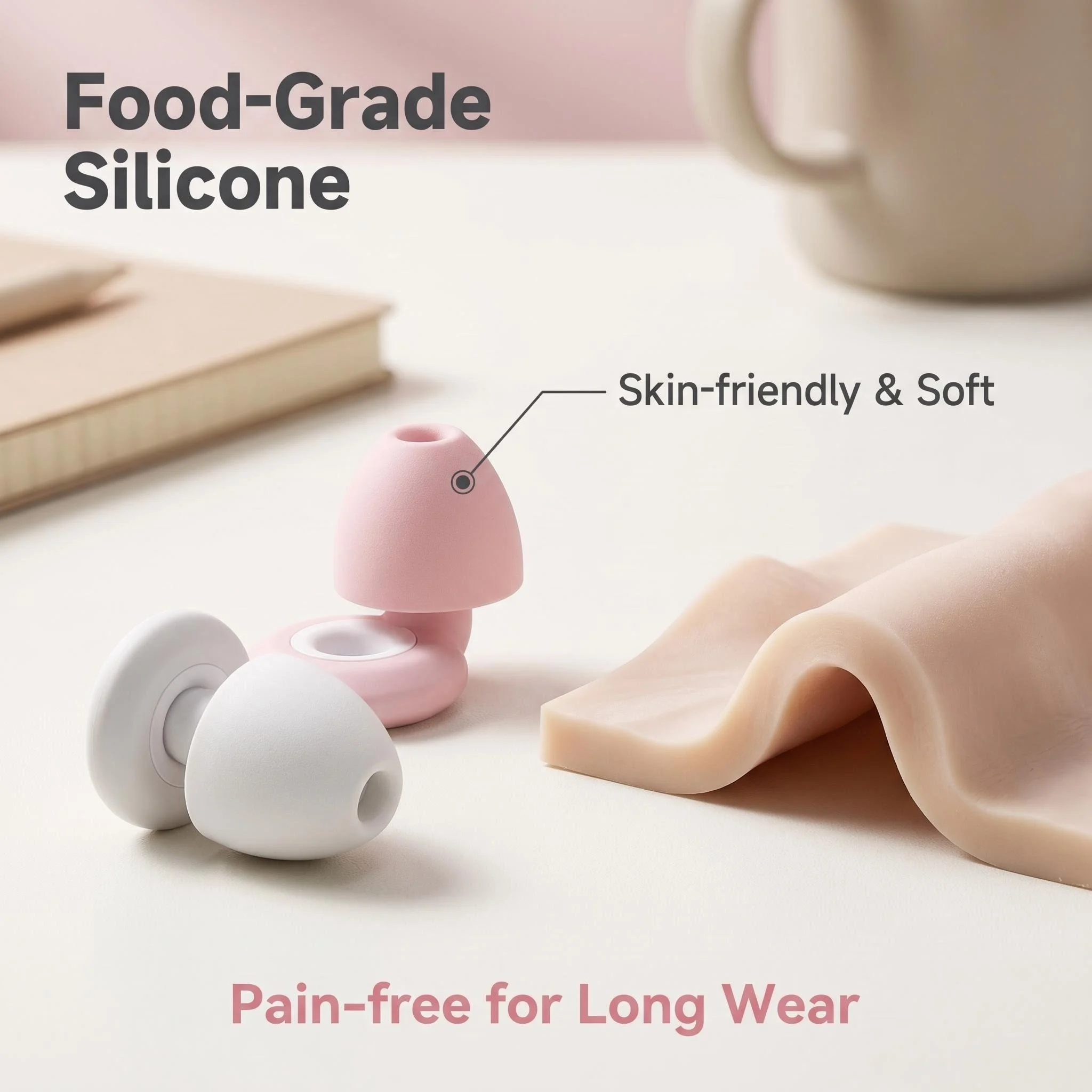 Professional Waterproof Earplugs, Noise - reduction, Silent, Split Design, for Adult Swimming & Sleeping