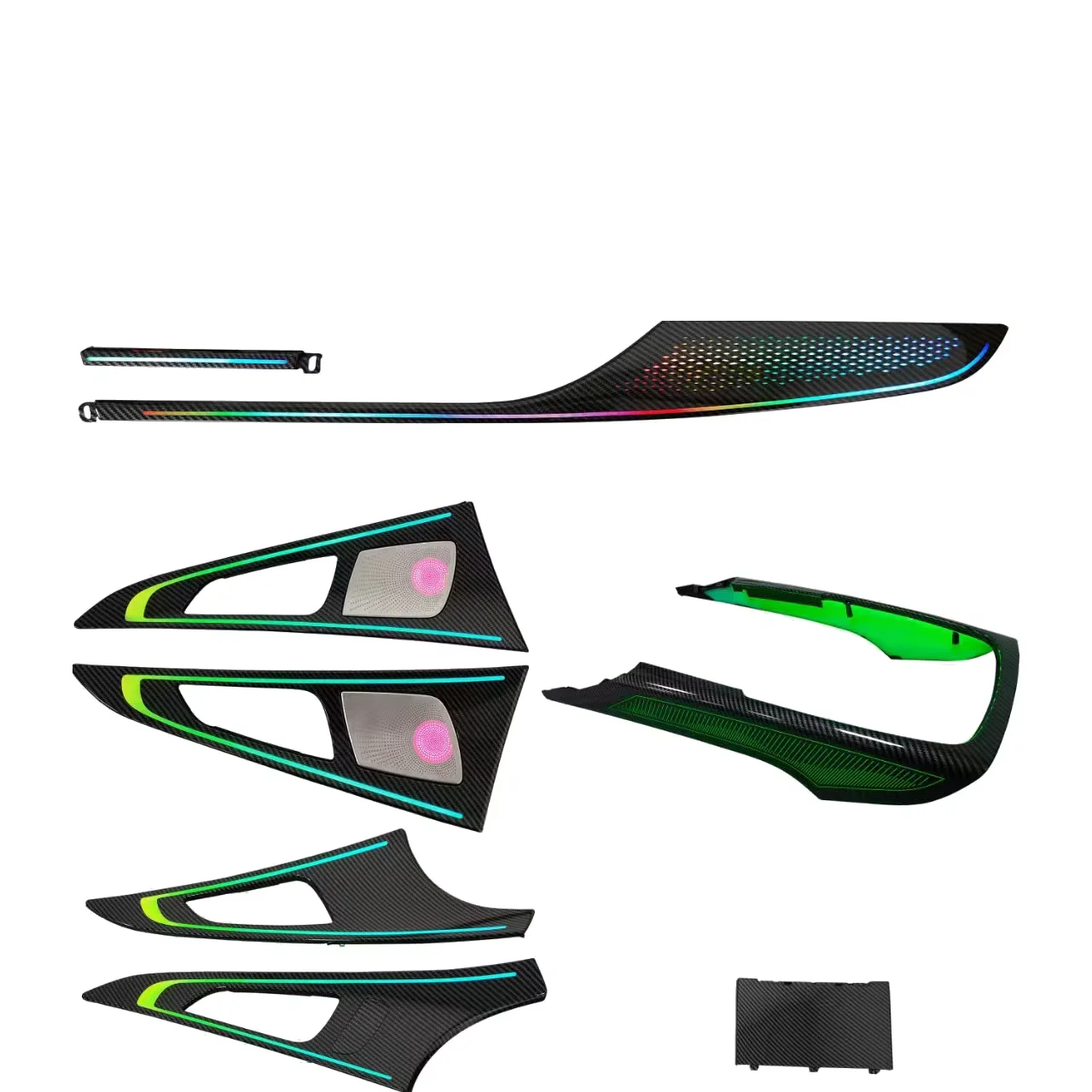 

Ambient Light Rainbow Symphony Dynamic Carbon Fiber Eight-piece Set for Audi A6L(2012-2018)
