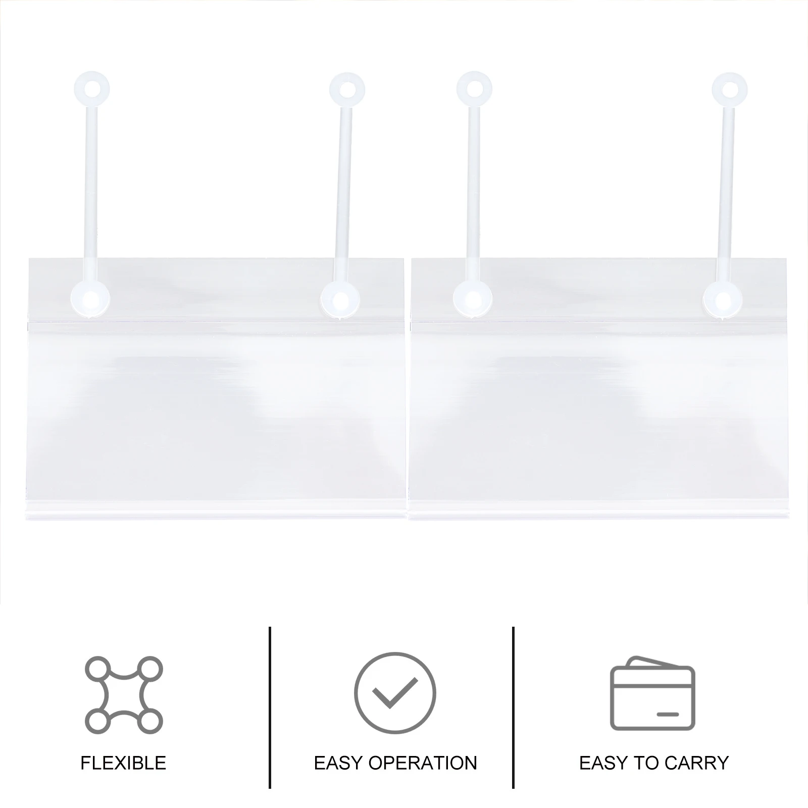 

25pcs Pvc Price Buckle Tags Reusable Supermarket Price Display Boards For Retail Store Shop Display Rack Hooks Easy