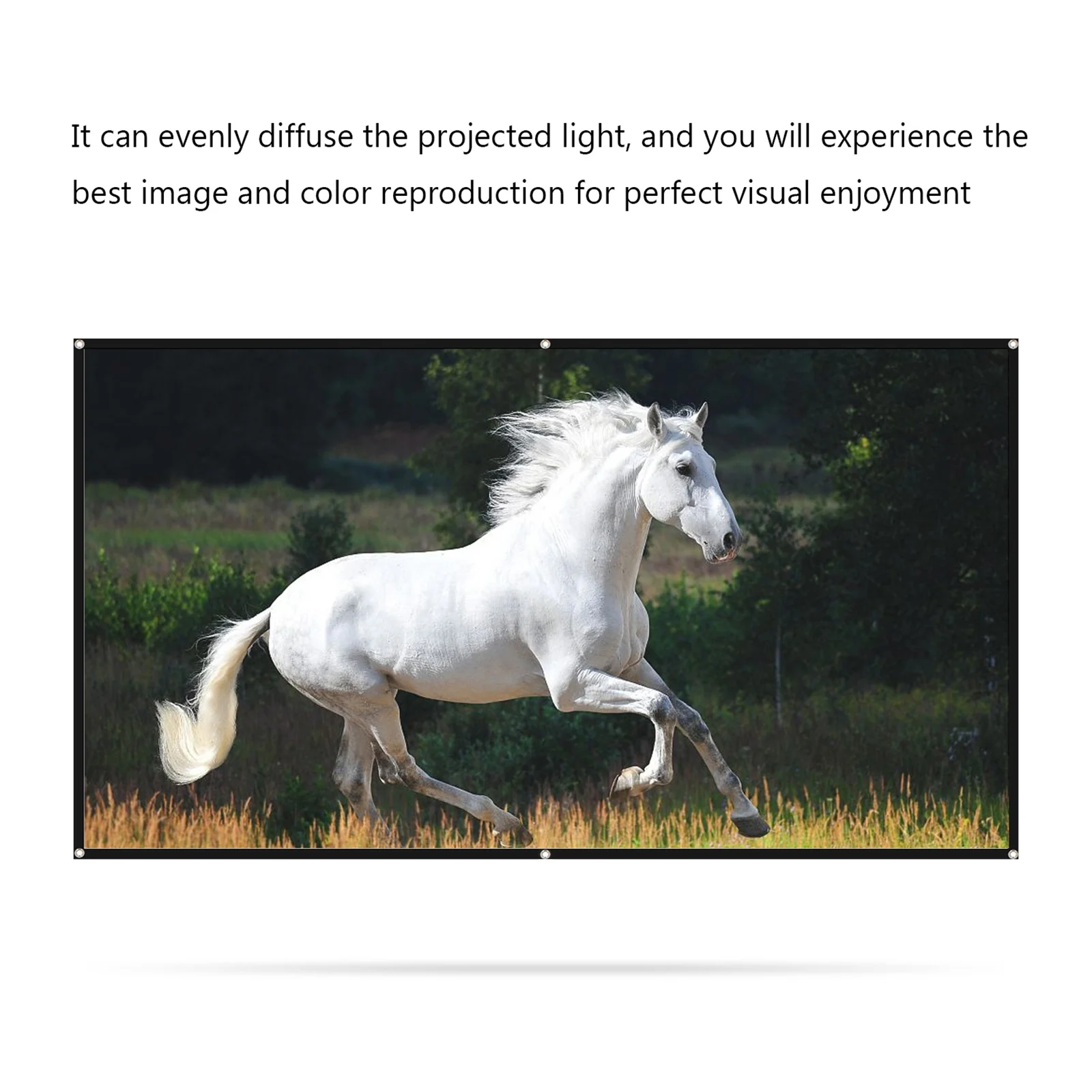 150 inches Projector Screen Widescreen 16:9 Portable Projection Screen Anti-Crease Foldable Indoor Outdoor Projector Movies