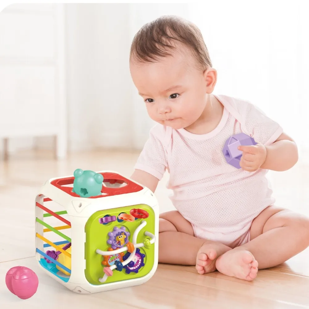 Baby Activity Center Musical Knocking Piano Stacking Toy for Infants 0 1 Year Old Educational Grasping Cognitive Development Toy
