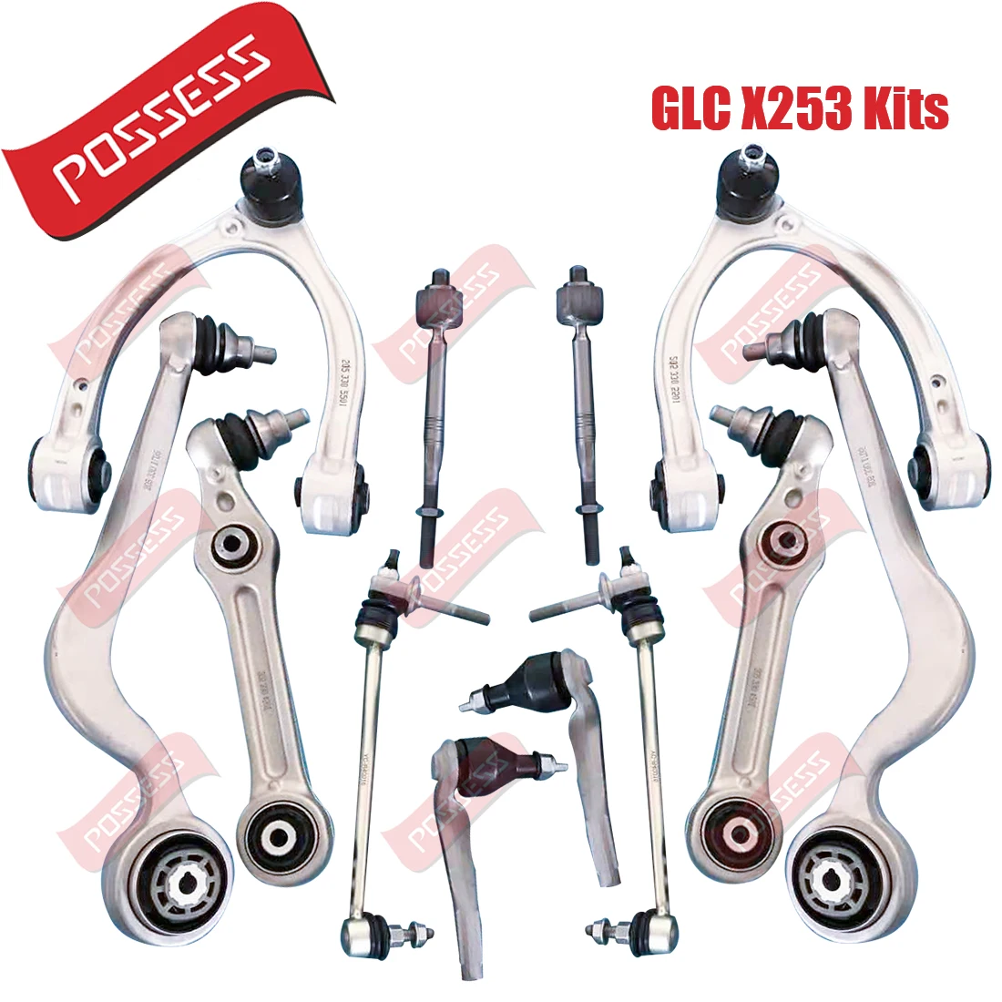 

12-компонентный рычаг управления подвеской передней оси, стабилизатор, тяга, комплекты рулевых тяг для Mercedes-Benz GLC Class C253 X253 4Matic 2016-/