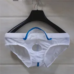 Men's Underwear with Hole Separation Type Free-off Sexy Shorts Scrotal Support Tight Briefs Sexy Penis Ring Panties Boxers Pack