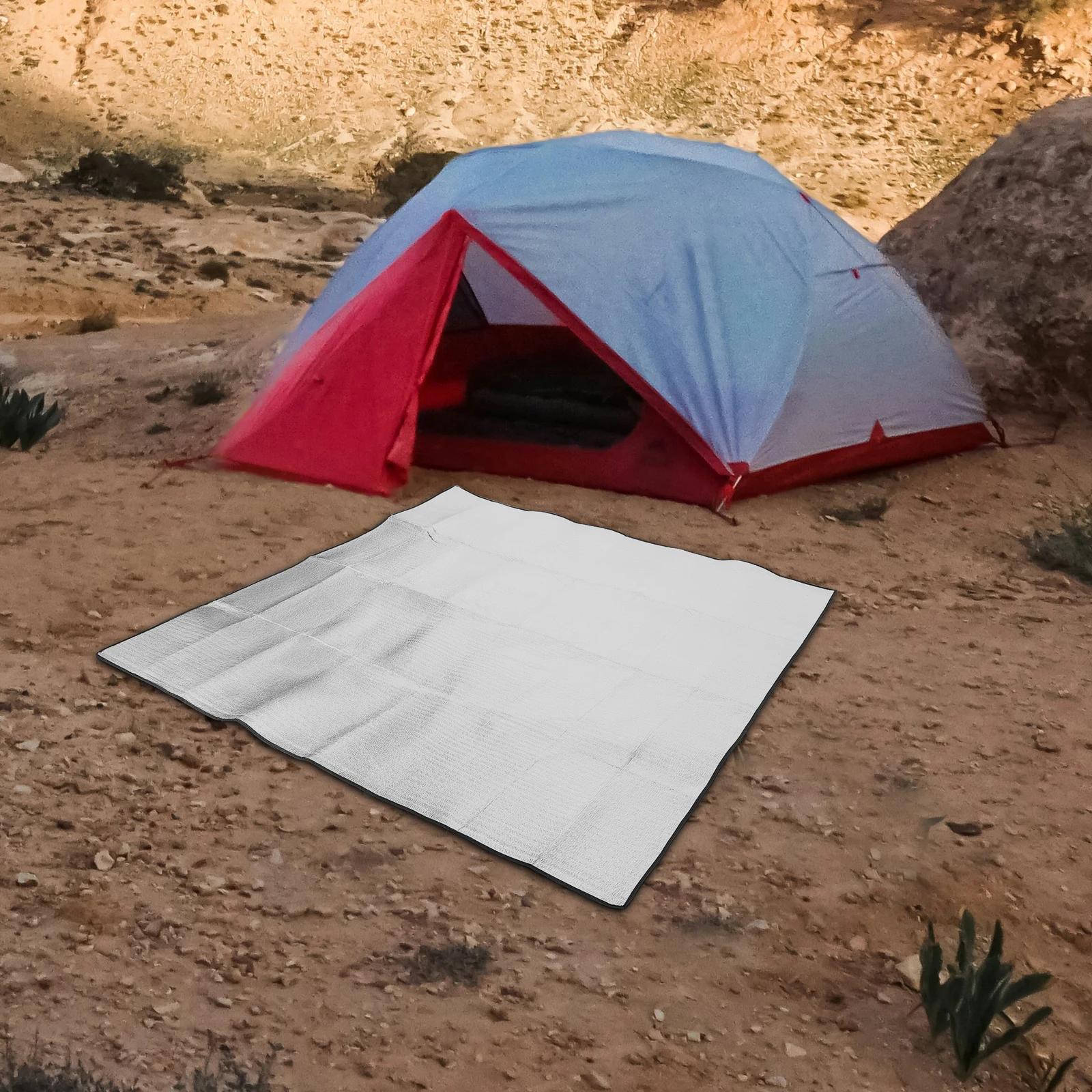 

Outdoor Mat Picnic Pad Camping Foil Foldable Sleeping Pad Lightweight Portable Insulated Tent Gear Aluminum Mats
