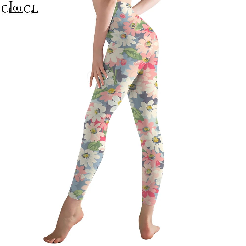 CLOOCL Fashion Casual News Workout Trousers Women Seamless Legging Beautiful Flowers and Plants Print Legins Pants Clothing