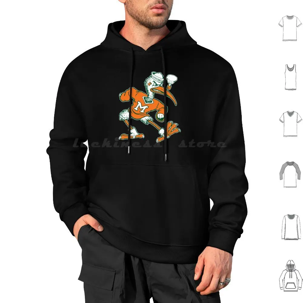 

Vintage Mascot Of Univ. Of Miami Mascot Hoodie cotton Long Sleeve Alumni Basketball College Football Ibis Miami Retro