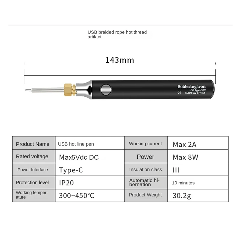 USB Electric Soldering Iron Burning Wire Pen Welding Burning Wire Dual-Use Diy Manual Wire Breaking Carving Jewelry Tool-AT64