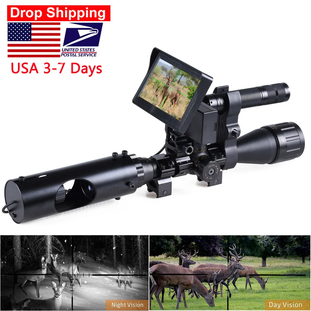 

Hunting Riflescope Night Vision IR Optics Sight Scope Camera with 850nm Infrared LED Display Tactical DIY Night Vision Device