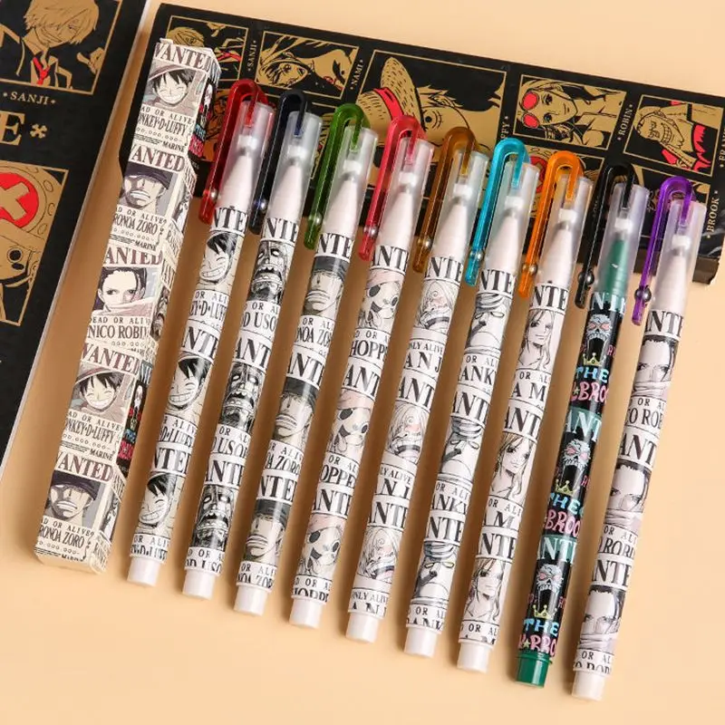 

Ручка-гель One Piece с изображением постеров Wanted, лимитированная серия, аниме, для студентов, черная, быстросохнущая, оптом, в слепой коробке