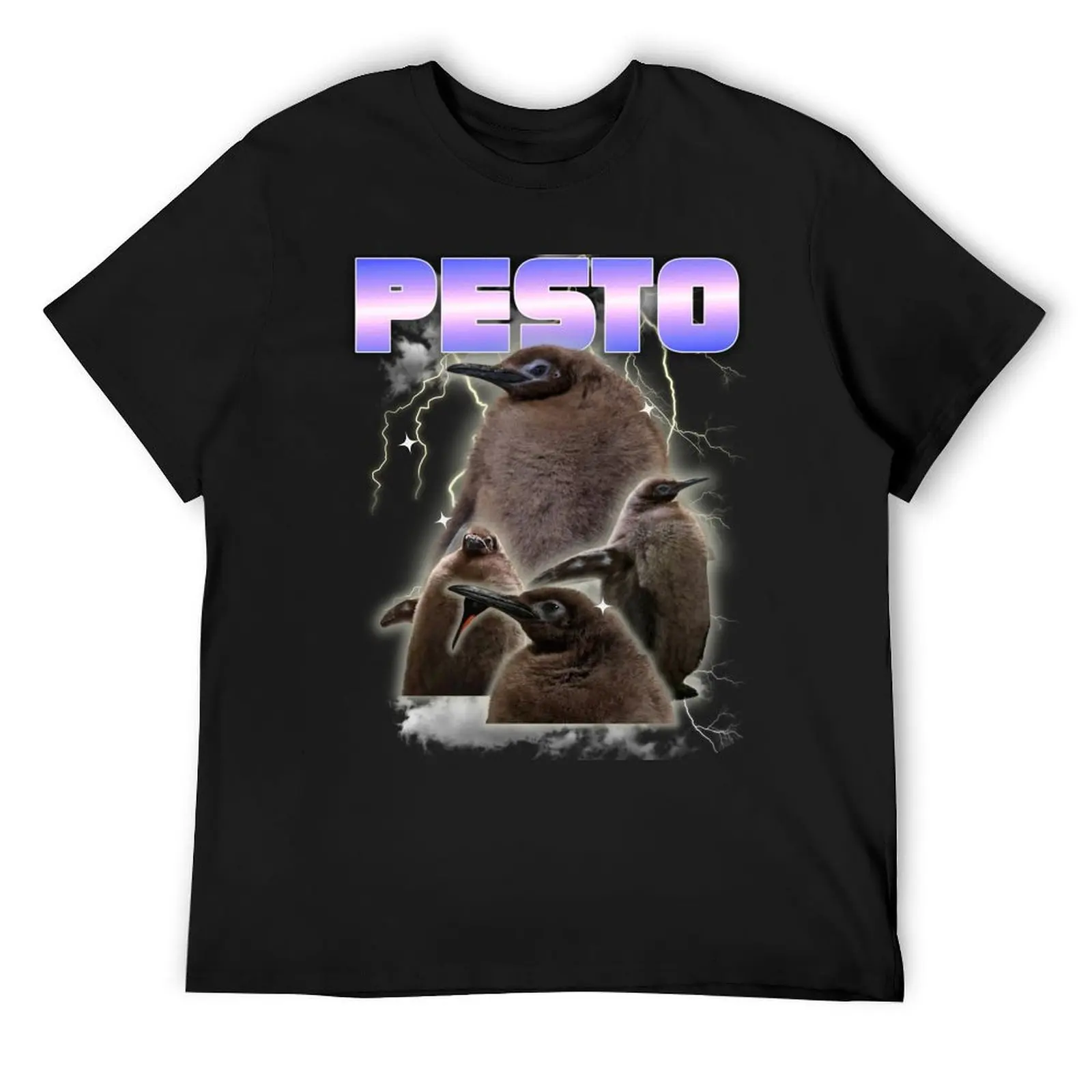 

Pesto the big penguin retro T-Shirt blue archive shirts graphic mens big and tall t shirts