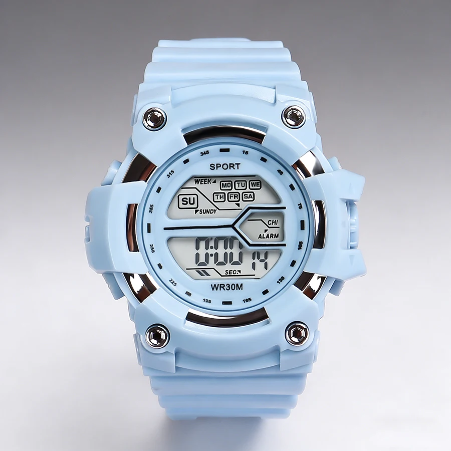 

Женские спортивные часы, многофункциональные цифровые LED-часы для мальчиков и девочек, студенческие электронные наручные часы