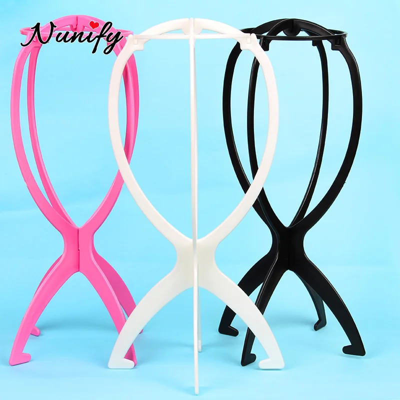 Pink White Black Wig Stand Head Holder