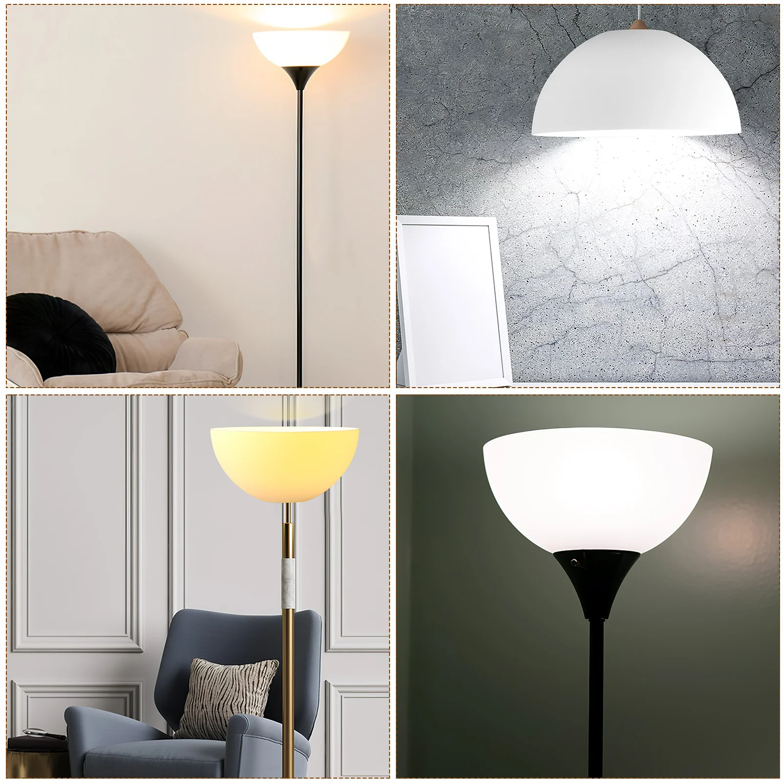 Paralumi per lampada da terra Xianggu in plastica da 4 pezzi, coperture per lampade spesse e durevoli, a forma di ciotola protettiva diffusa a luce soffusa