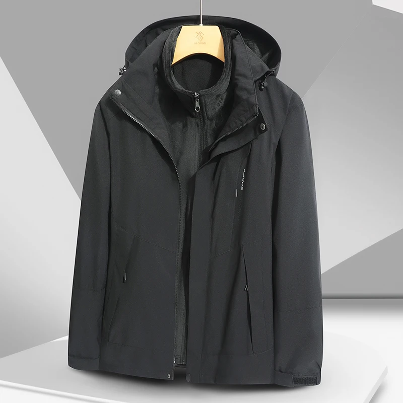 

New Autumn Winter Men's Outdoor Sports Casual Windproof Breathable Three in One Assault Jacket Cold Proof and Warm Couple Jacket