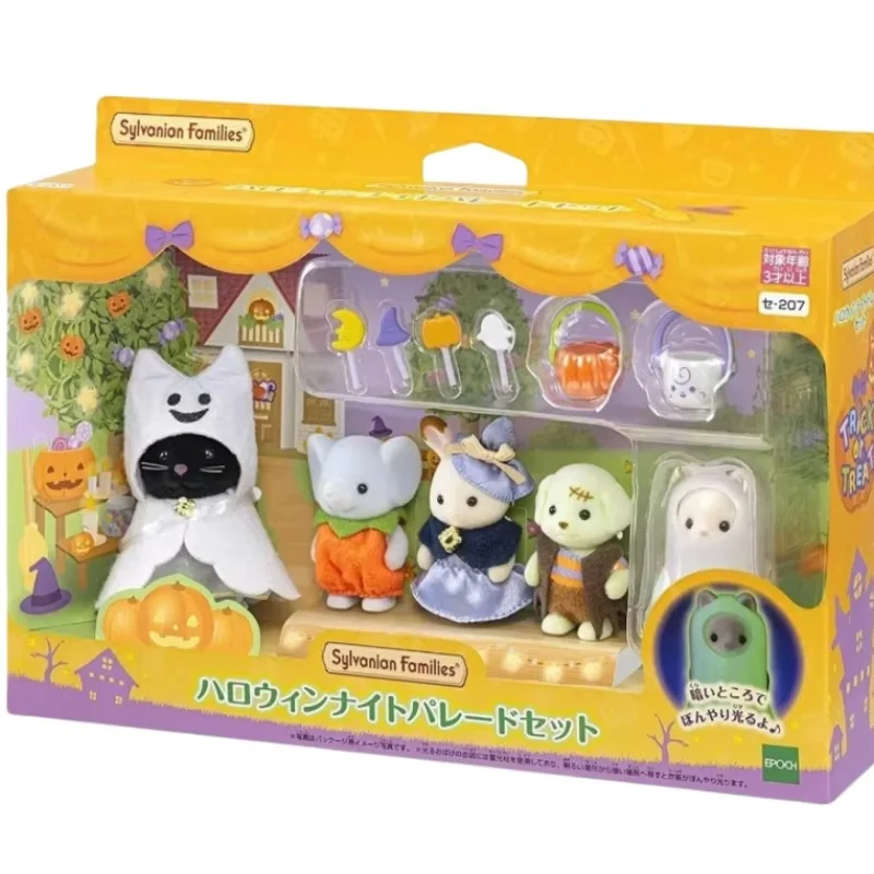 Hot Sylvanian Families Doll Limited Halloween Christmas Set Model Toys Cross Dressing Party Night Light Ghost Desktop Decoration