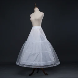 White 3 Hoops A-Line Petticoat with Lace Edge Crinoline Slip Underskirt For Ball Gown Wedding Dress In Stock