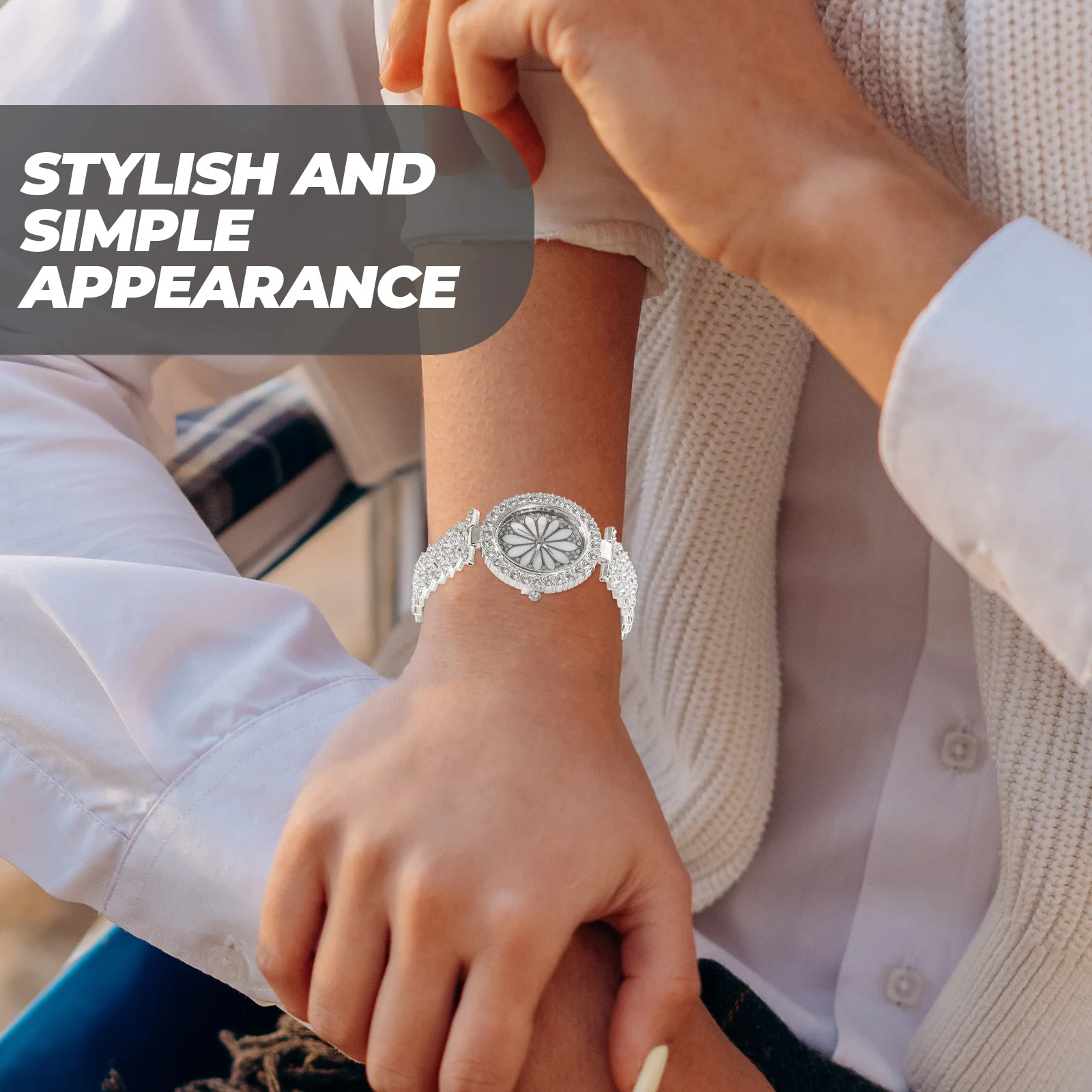 

Women Wrist Watch Rhinestone Embellished Quartz Watch For Fashion Casual Daily Wear Elegant Decorative Timepiece