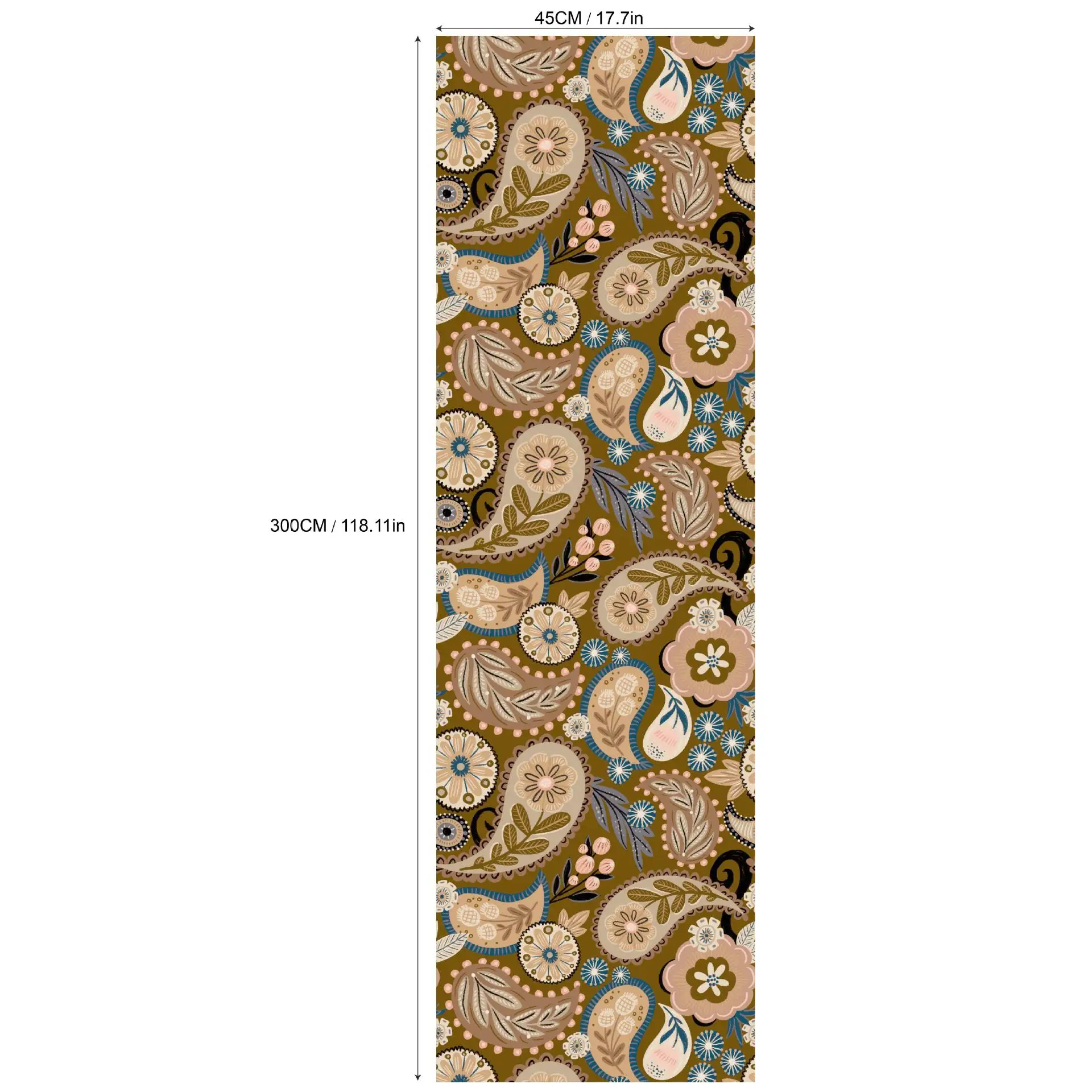 Vintage Paisley Floral Wallpaper Boho Peel and Stick Removable Contact Paper Self Adhesive Wall Paper for Bedroom Cabinet