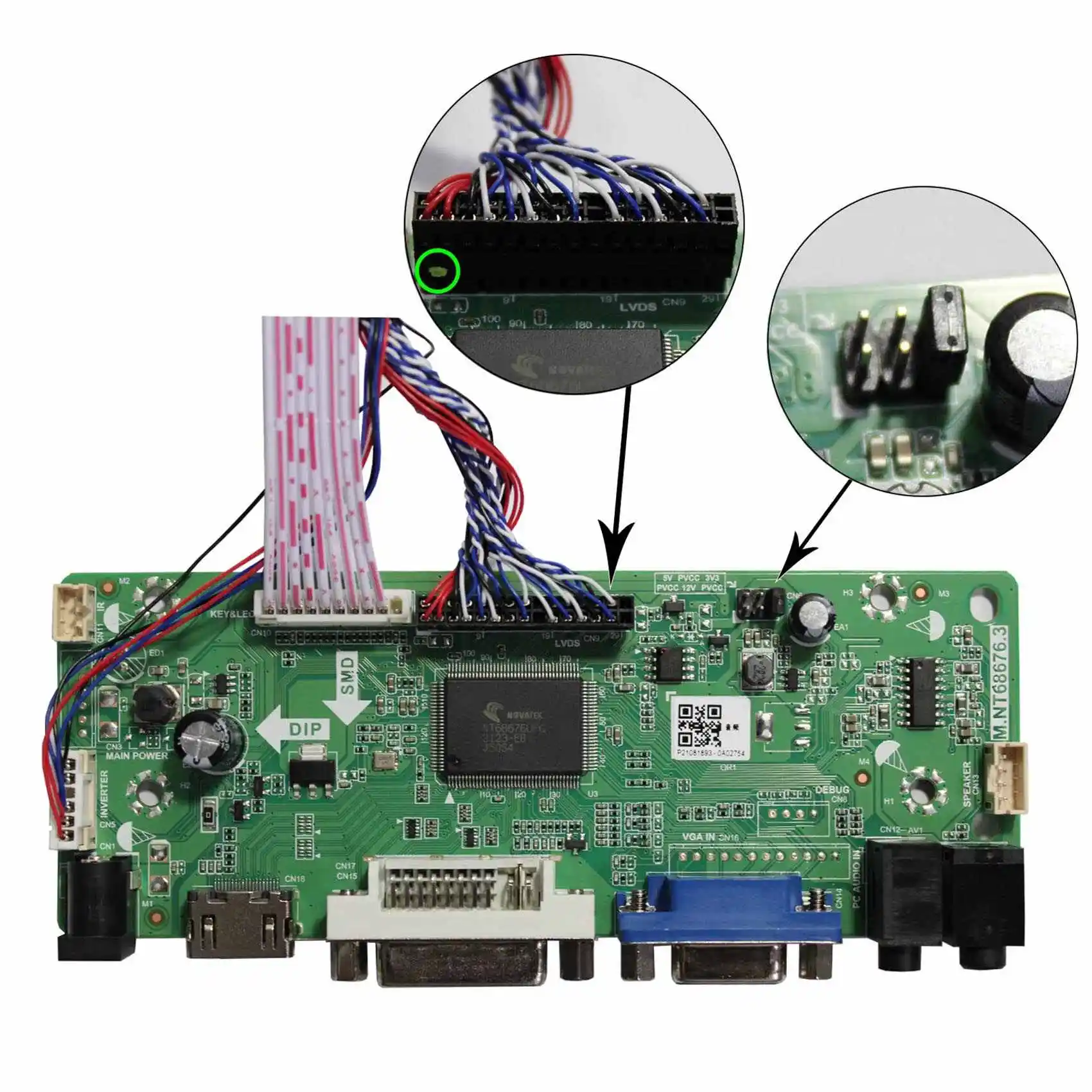 LCD Driver Board For 17.3inch 1920x1080 LP173WF1 N173HGE-L21 B173HW02 B173HW01