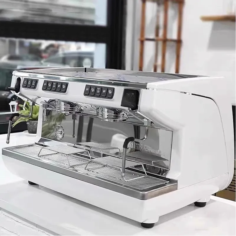 Coffee machine double head, commercial semi-automatic electronic control high cup version