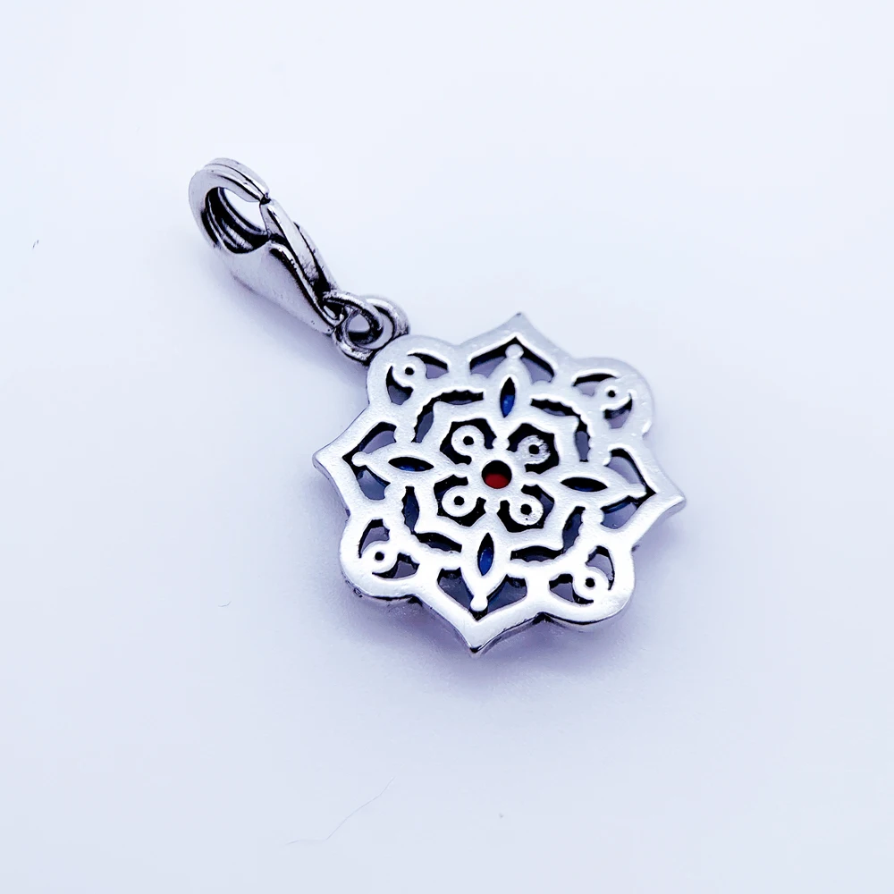 Lotus Flower Charm,Europe Club Fine Jewelry For Women Men Summer Vintage Gift In 925 Sterling Silver