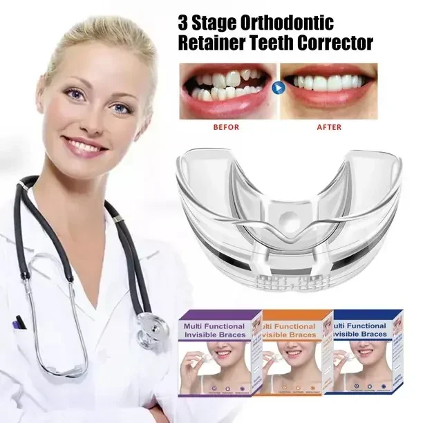 3 Stages Dental Orthodontic Braces Alignment Trainer Teeth Retainer Bruxism Mouth Guard Teeth Straightener Braces Appliance