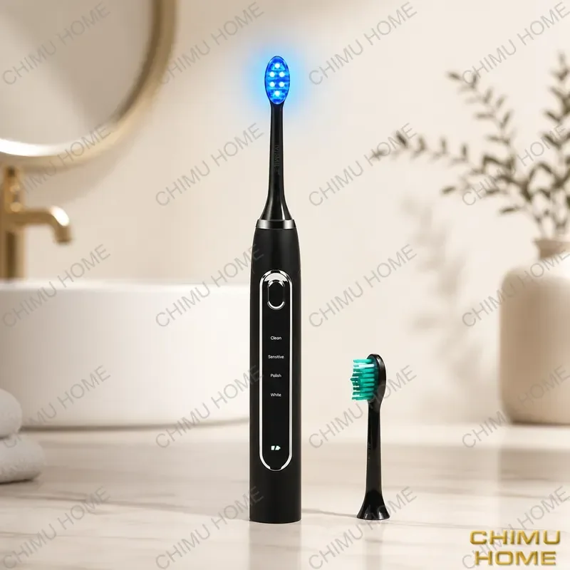 【CHIMU HOME】 Electric Toothbrush for FCC IPX7 Waterproof 4-Mode Wireless Charging with 6 Blue LED Lights for Daily Oral Care