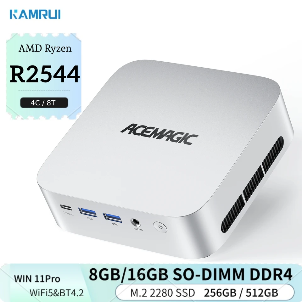 ミニPC Ryzen Embedded R2544搭載／16GB 512GB KAMKUI Mini PC AMD Ryzen Embedded R2544 (Beat 4300U/N150) 16GB