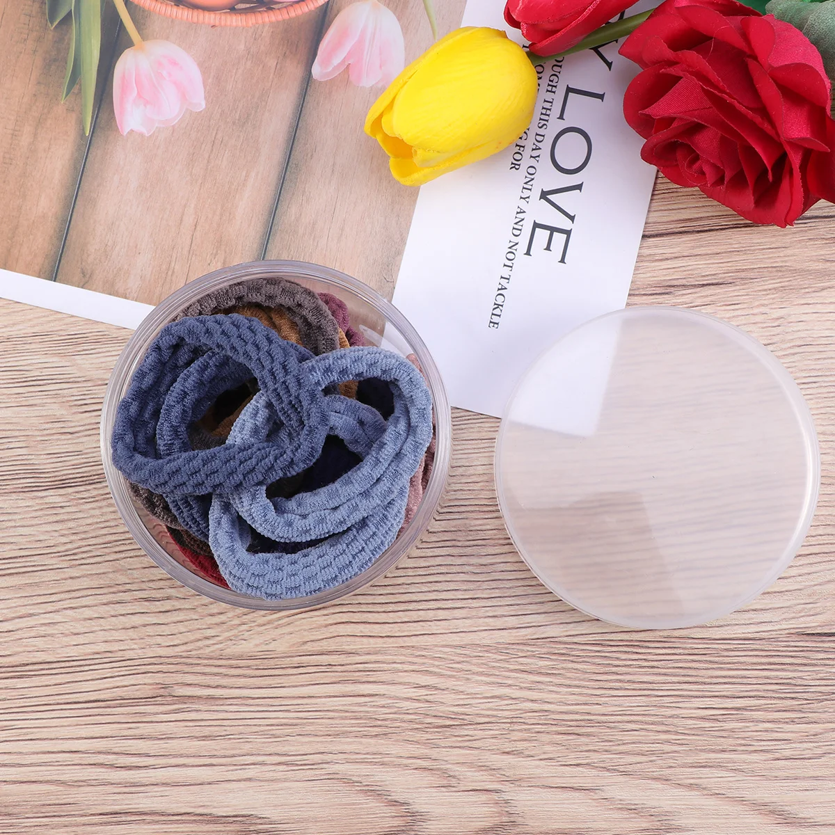 

20Pcs Women Hair Bands Thick Elastic Hair Tie Set with Solid Bright Colors Ponytail Holders for Girls School Birthday Party