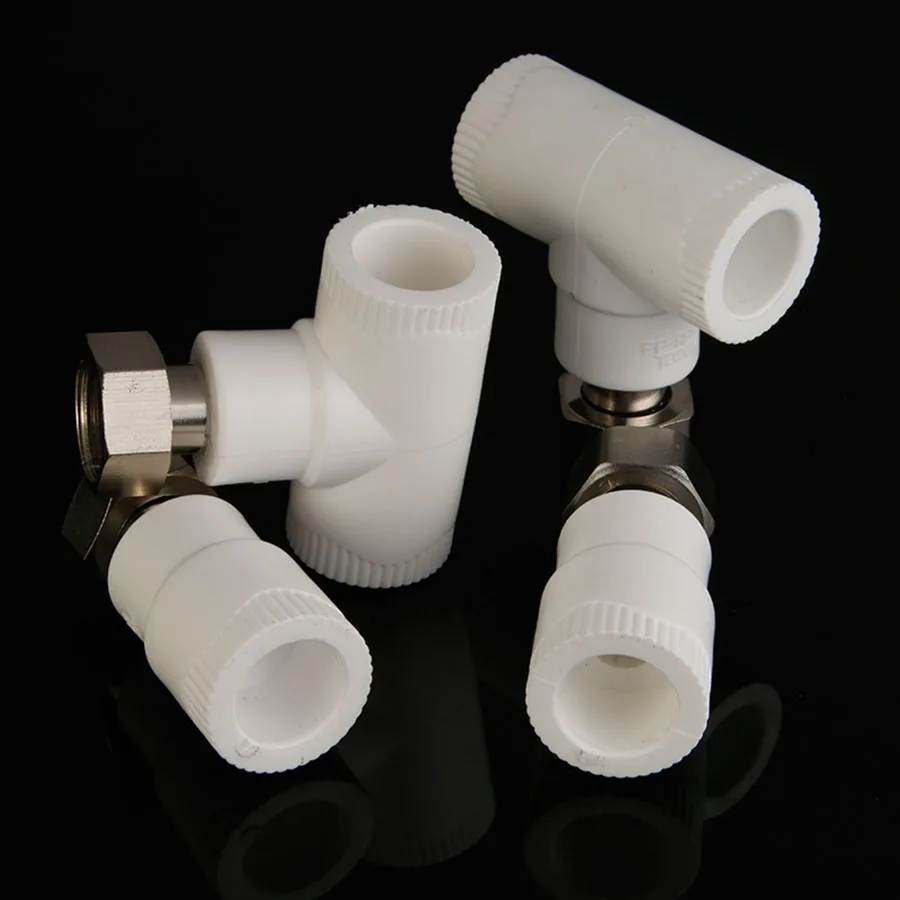 

PPR Water Pipe Fittings 1/2 " Copper Thickened Nut live Direct Elbow Tee Water Heater Special