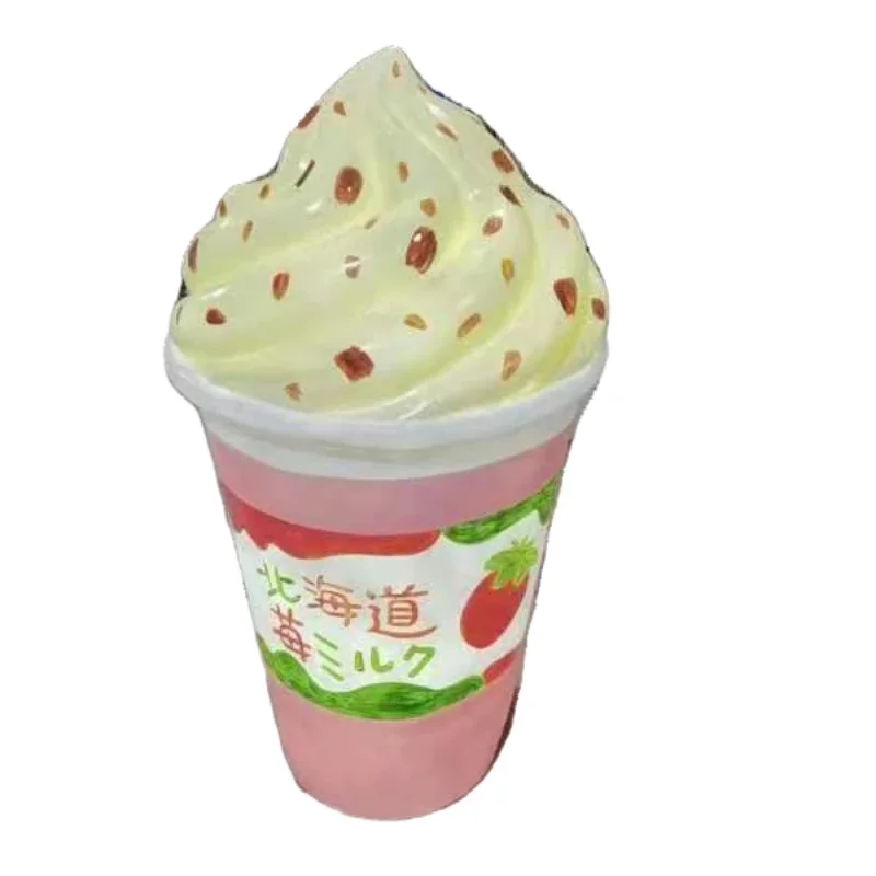 Outdoor simulated ice cream model ice cream foam sculpture coffee shop entrance fiberglass decoration