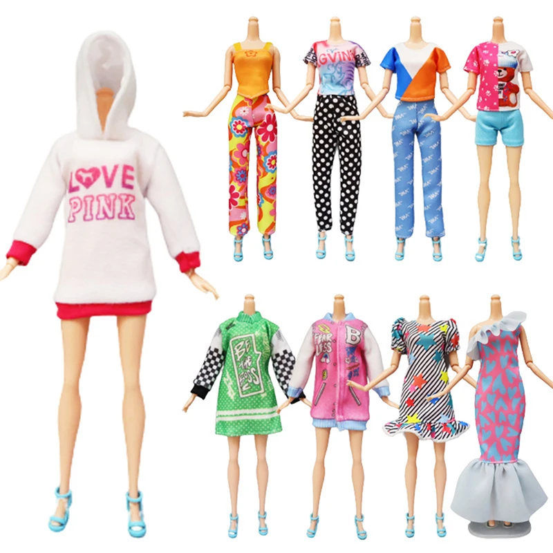 1 conjunto de roupas de moda para boneca bjd de 30cm, saia casual, colete, camisas, calças, vestido, roupas de boneca 1/6, acessórios para casa de bonecas