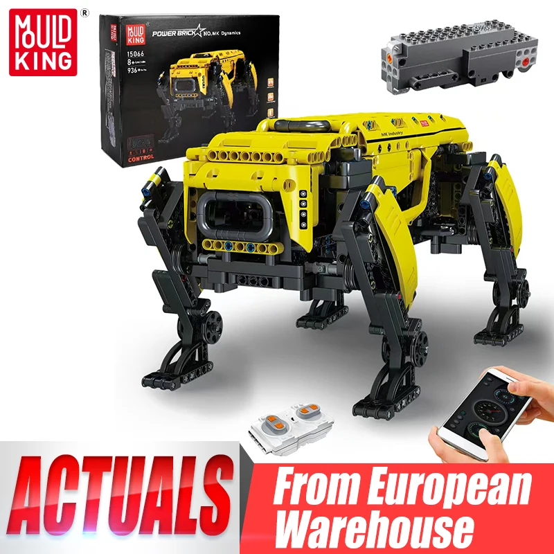 Mould King 15066 15067 Juguetes Técnicos El Set Motorizado AlphaDog de Boston Dynamics con APP y Control Remoto, Bloques de Construcción