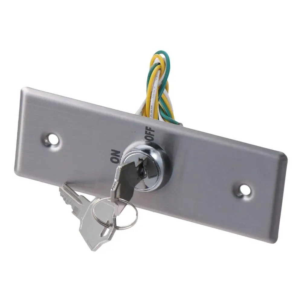 

Panel Mount 304 Stainless Steel Door Exit Switch DPST S40KD Access Control Switch 2 Keys Electronic Door Lock