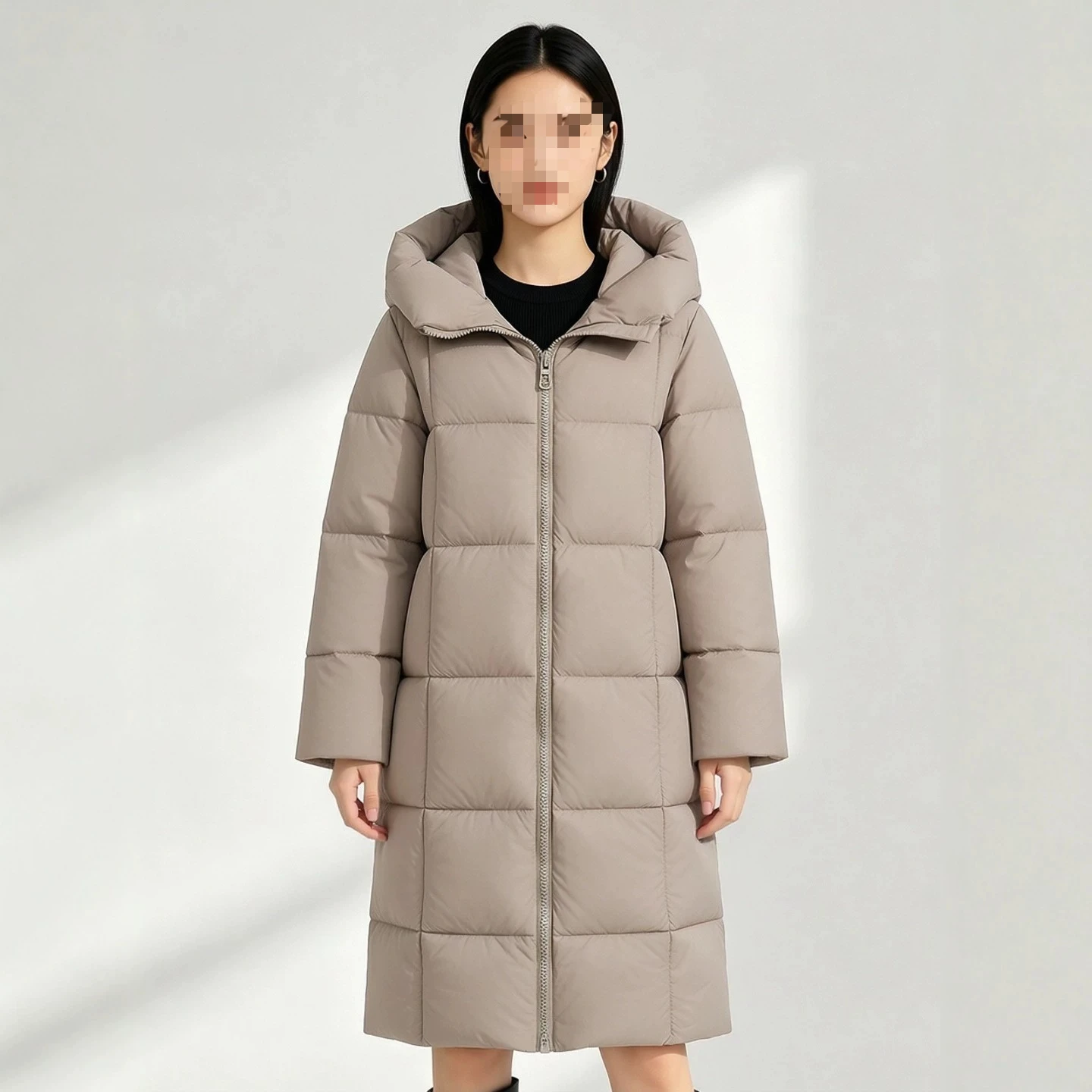 Women's Winter Jacket Long Hooded Loose Padded Quilted Puffer Coat Trend Fashion Classic Cozy Chic Hot Zip Pockets Outerwear