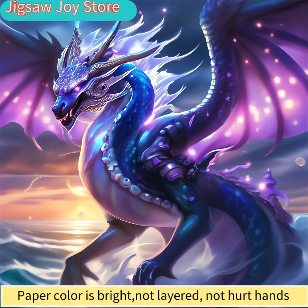 

1pc DIY 5D Anime Dragon Diamond Painting Kit - Full Drill Acrylic Round Diamond Embroidery Cross Stitch Art, Handmade Wall Dec