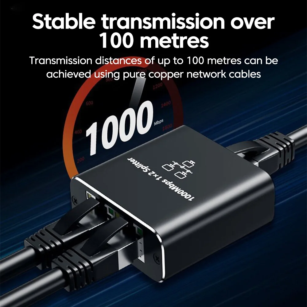 Przełącznik sieciowy Gigabit 1000Mbps z 2/4 portami RJ45, rozdzielacz sieciowy, przedłużacz kabla, selektor, bez zasilania, 2-kierunkowy adapter, złącze. — zdjęcie produktu 3