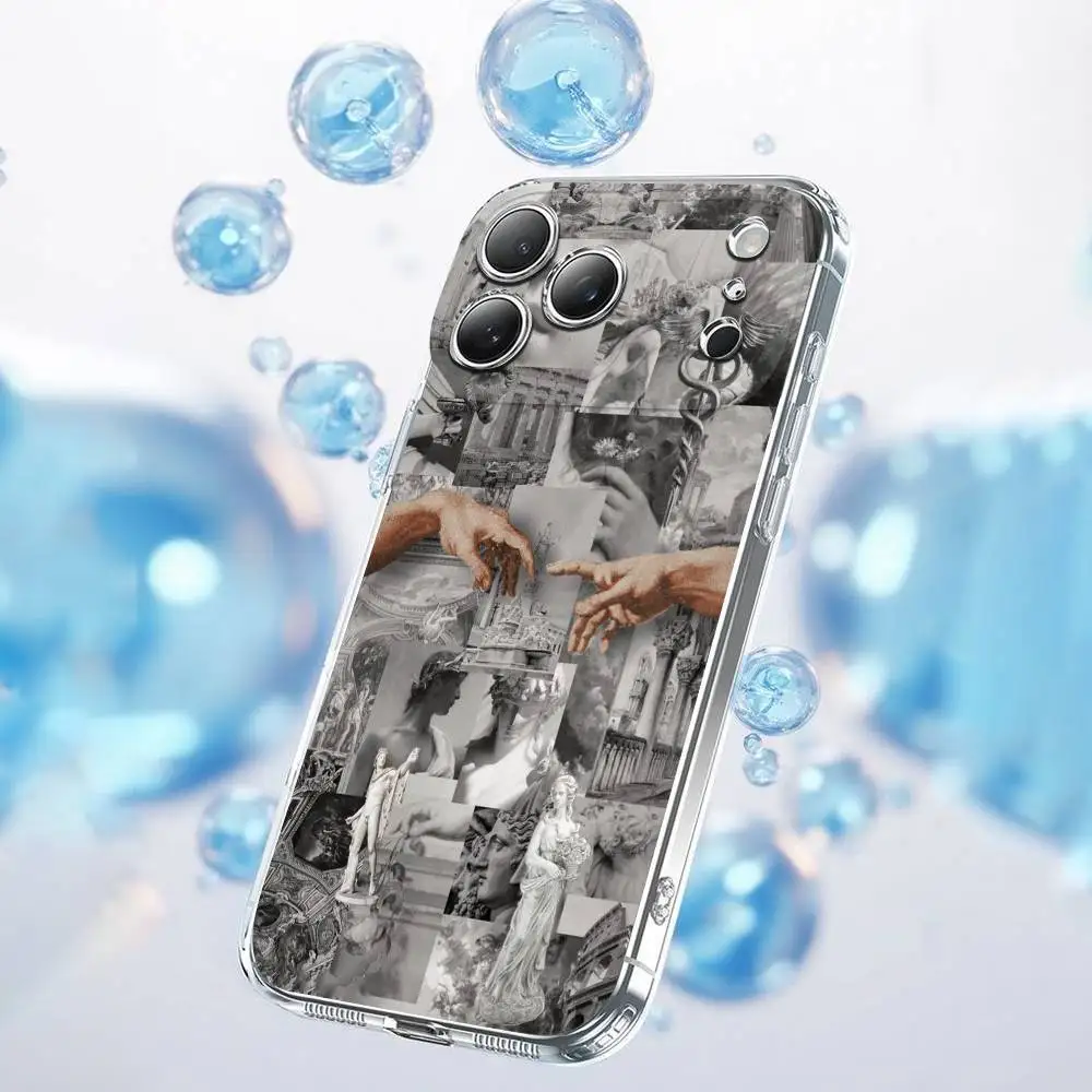 The Creation of Adam Michelangelo Phone Case For iPhone 17,16,15,14,13,12,11,Plus,Pro,Max,Plus,E,Air,Mini Transparent Cover