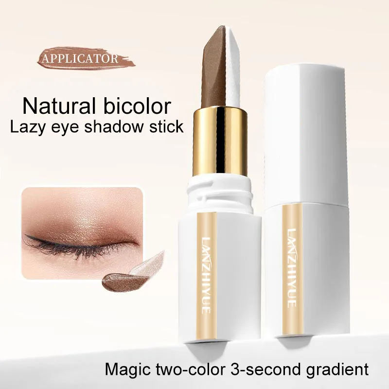 Two Color Gradient Eye Shadow Stick Three Dimensional Natural Without Taking Off Makeup Highlight brightening Glitter Matte