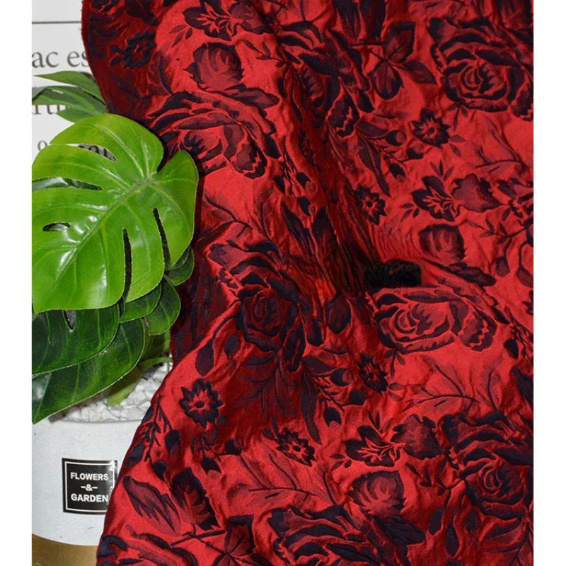 Damask Jacquard Cloth Embossed Rose Chinoiserie Style Designer Clothing Wholesale Cloth for Diy Apparel Sewing Meters Material